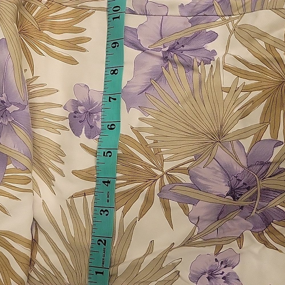 Kate Hill Women Pant Island Getway Beige Floral Multicolor Size 2X Sides Elastic - Picture 7 of 9